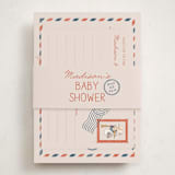 "Disney's Dumbo Stork Baby on the Way" - Baby Shower Insert Cards in Navy by Claudia Orengo - With Bellyband