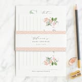 "Cascading Shower" - Baby Shower Insert Cards in Sage by Jennifer Wick - With Belly Band