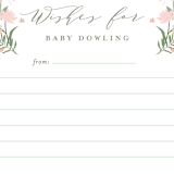 "Cascading Shower" - Baby Shower Insert Cards in Sage by Jennifer Wick - Close up