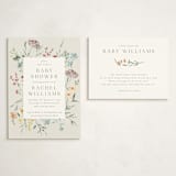 "Gentle Wildflower" - Baby Shower Insert Cards in Meadow by Petra Kern - With Invitation