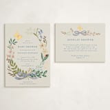 "Baby Flora" - Baby Shower Insert Cards in Sky by Petra Kern - With Invitation
