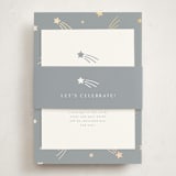 "Little Star" - Baby Shower Insert Cards in Slate by Meggy Masters - With Bellyband