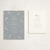 "Little Star" - Baby Shower Insert Cards in Slate by Meggy Masters - With Invitation