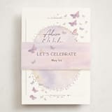 "Fabled" - Baby Shower Insert Cards in Blush by Jelena Vuletic - With Bellyband
