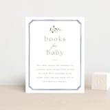 "Floral Crested" - Baby Shower Insert Cards in Icing by Everett Paper Goods - Front