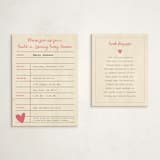"Build a Library" - Baby Shower Insert Cards in Peony by Ilene Guy - With Invitation