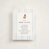 "Pinstripe" - Baby Shower Insert Cards in Cloud by Sarah Knight - Front