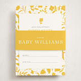 "Hummingbird Garden" - Baby Shower Insert Cards in Saffron by Eve Schultz - With Bellyband