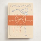 "Ribbon of Joy" - Baby Shower Insert Cards in Citrus Sky by Zove Ahhh - With Bellyband