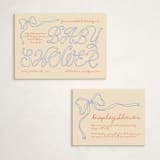 "Ribbon of Joy" - Baby Shower Insert Cards in Citrus Sky by Zove Ahhh - With Invitation