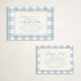 "Classic Gingham" - Baby Shower Insert Cards in Sky by Melinda Denison - With Invitation