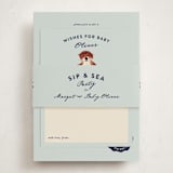 "Sip & Sea" - Baby Shower Insert Cards in Sea by Gwen Bedat - With Bellyband