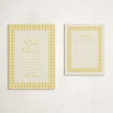 "Scalloped Gingham" - Baby Shower Insert Cards in Lemonade by Brianne Larsen - With Invitation