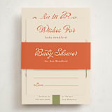 "Tulip" - Baby Shower Insert Cards in Peony by Lisa McLean - With Bellyband