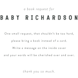 "Modern Book Request" - Baby Shower Insert Cards in Baby Powder by Minted - Close up