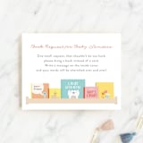 "Modern Book Shelf" - Baby Shower Insert Cards in Brights by Itsy Belle Studio - Front