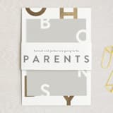 "Mod Baby" - Baby Shower Insert Cards in Pebble by Robert and Stella - With Belly Band