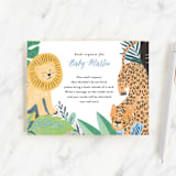 "Jungle Animal Sketchbook" - Baby Shower Insert Cards in Canary by Alethea and Ruth - Front