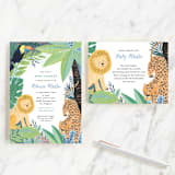 "Jungle Animal Sketchbook" - Baby Shower Insert Cards in Canary by Alethea and Ruth - With Invitation