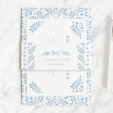 "Foxy Baby Shower" - Baby Shower Insert Cards in Denim by Hallie Fischer - With Belly Band