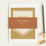 "scandi boho" - Baby Shower Insert Cards in Terracotta by Itsy Belle Studio - With Belly Band