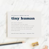 "Tiny Human" - Baby Shower Insert Cards in Whale by Corinne Malesic - Front