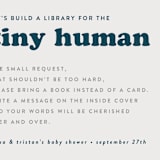 "Tiny Human" - Baby Shower Insert Cards in Whale by Corinne Malesic - Close up