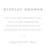 "Classic Display Shower" - Baby Shower Insert Cards in Baby Powder by Minted - Close up