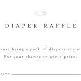 "Classic Diaper Raffle" - Baby Shower Insert Cards in Baby Powder by Minted - Close up