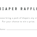 "Modern Diaper Raffle" - Baby Shower Insert Cards in Baby Powder by Minted - Close up