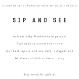 "Sip & See TBD 2" - Baby Shower Insert Cards in Baby Powder by Minted - Close up