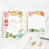 "Rainbow Shapes" - Baby Shower Insert Cards in Rainbow by Morgan Kendall - With Invitation