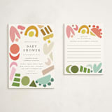 "Rainbow Shapes" - Baby Shower Insert Cards in Rainbow by Morgan Kendall - With Invitation