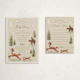 "Forest Adventure" - Baby Shower Insert Cards in Olive by Elly - With Invitation