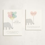 "Elephant" - Baby Shower Insert Cards in Peony by Lori Wemple - With Invitation