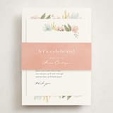 "Blooming Brunch" - Baby Shower Insert Cards in Rose by Ashley DeMeyere - With Bellyband