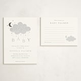 "Moon Baby" - Baby Shower Insert Cards in Slate by Marina Onoprienko - With Invitation