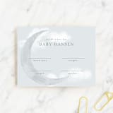 "Moondust" - Baby Shower Insert Cards in Cloud by Everett Paper Goods - Front