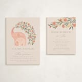 "Elephant Garden" - Baby Shower Insert Cards in Snapdragon by Joanna Griffin - With Invitation