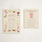 "Baby-Q" - Baby Shower Insert Cards in Ketchup by Jamie Alexander - With Invitation