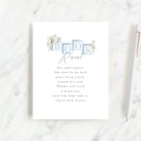 "Botanical Blocks" - Baby Shower Insert Cards in Baby Blue by Itsy Belle Studio - Front