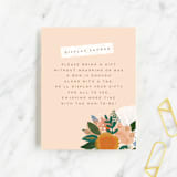"Floral Pram" - Baby Shower Insert Cards in Blush by Corie Page - Front