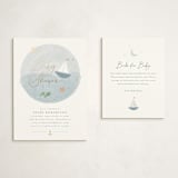 "Set Sail" - Baby Shower Insert Cards in Pond by Jen Tips - With Invitation