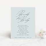 "Simply Elegant" - Baby Shower Insert Cards in Dusty Blue by Amy Payne - Front