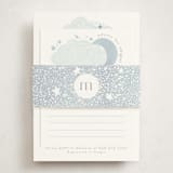 "Over the Moon" - Baby Shower Insert Cards in Celestial by Joanna Griffin - With Bellyband