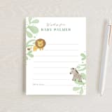 "Petite Safari" - Baby Shower Insert Cards in Mint by Jennifer Wick - Front