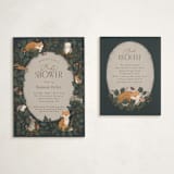 "Woodland Baby Shower" - Baby Shower Insert Cards in Forest by Joanna Griffin - With Invitation