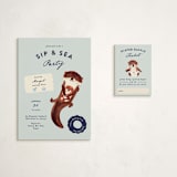 "Sip & Sea" - Baby Shower Mini Insert Cards in Sea by Gwen Bedat - With Invitation