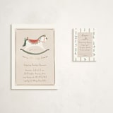 "festive rocking horse" - Baby Shower Mini Insert Cards in Eggnog by Rebecca Durflinger - With Invitation