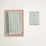 "Little Love Story" - Baby Shower Mini Insert Cards in Sage by Ana de Sousa - With Invitation